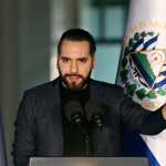 El presidente de El Salvador, Nayib Bukele, durante una intervención pública.