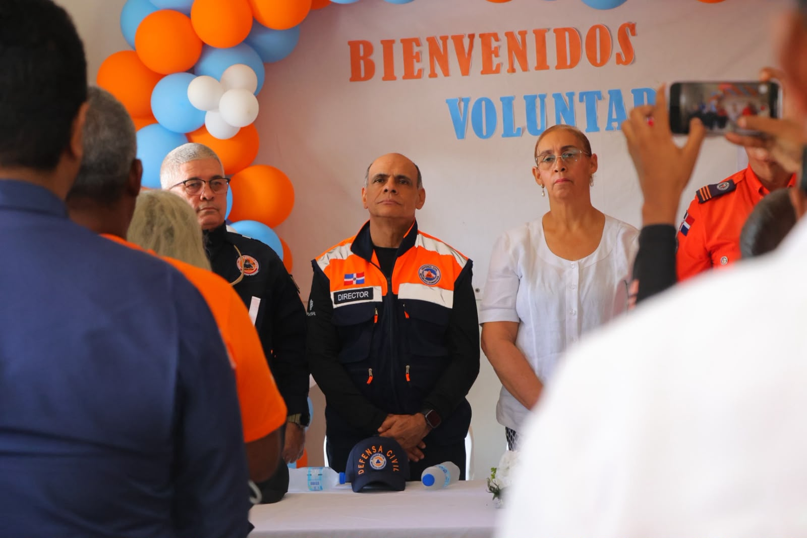 Imagen de la jornada de juramentación en la Defensa Civil de San Cristóbal